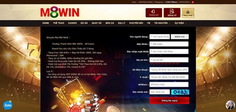 M8Win 207 Thông tin người chơi tại M8 Win